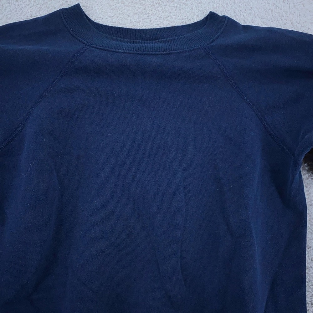 Vintage Hanes Activewear Raglan Sweatshirt Mens XS Navy Blue Crewneck Pullover